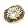 Vintage pearl flower - round broochBrooches