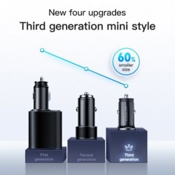 Mini - USB car phone charger - quick charge QC3.0 / PD 3.0 - type-CInterior accessories