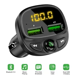 Autolader - dubbele USB - Bluetooth - draadloos - FM - MP3 - TF-kaart - handsfreeInterieur accessoires