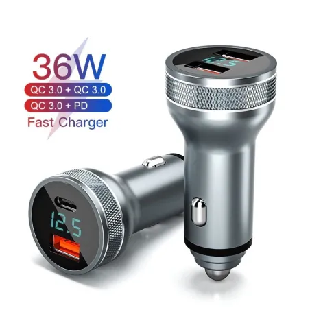 36W - USB telefoon autolader - snel opladen QC3.0 / PD - type-CInterieur accessoires