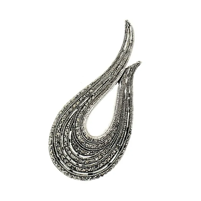 U-shaped brooch - with crystal decorationsBrooches