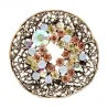 Vintage ronde broche - met kristallenBroches