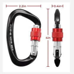 25KN karabijnhaak - met schroefsluiting - voor wandelen / rotsklimmen / kamperenSurvival gereedschap