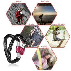 25KN karabijnhaak - met schroefsluiting - voor wandelen / rotsklimmen / kamperenSurvival gereedschap