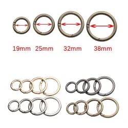 Veer O-ring gesp - ronde drukknop - haak - karabijnhaak - 19mm - 25mm - 32mm - 38mmSleutelhangers