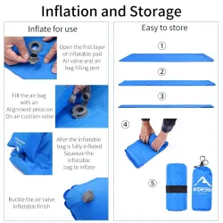 Opblaasbare slaapmatras - met tas - om te wandelen / kamperenSurvival gereedschap