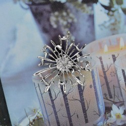Stylish flower brooch - with glass crystalsBrooches