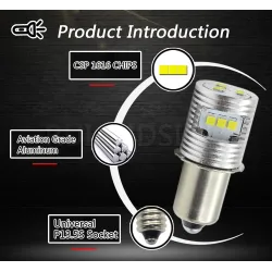 P13.5S / E10 - LED bulb - 6000K white - for flashlight - 2 piecesE10