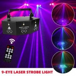 9-beams disco lamp - RGB - DMX - LED - light projector - laser - remote control - for disco / barsStage & events lighting