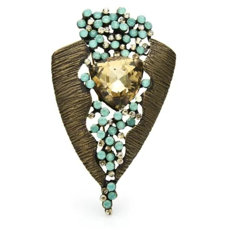 Vintage geometrische broche - met kristallenBroches