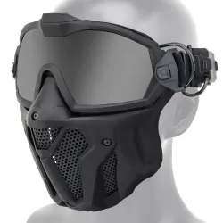 Tactisch volgelaatsmasker - met lenzen / anticondensventilator - verstelbare riem - airsoft - motorcross / paintballMilitaire