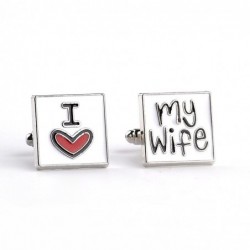 "I Love My Wife" - vierkante manchetknopenManchetknopen