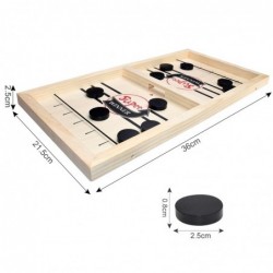 Tafelhockeyspel - met 10 pucks - houten speelgoedHouten