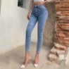 Sexy skinny jeans - hoge taille - met zakken / van knopen - elastischBroeken
