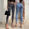 Sexy skinny jeans - hoge taille - met zakken / van knopen - elastischBroeken