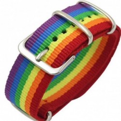 Regenboog armband - met gesp - nylon - unisexArmbanden