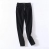 Skinny jeans met hoge taille - met knopen aan de voorkant - elastischBroeken