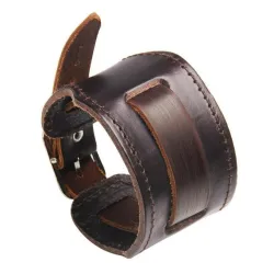 Brede armband van echt leer - verstelbare gespArmbanden