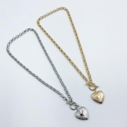 Halsketting met hartvormige hanger - te openen - goud / zilverHalskettingen