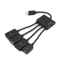 4 in 1 kabel - adapter - micro USB / HUB / OTG - man naar vrouw - multifunctioneelKabels