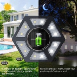 Solar tuinlamp - grondlamp - waterdicht - LED - zeshoekig - oprit/gazonSolar verlichting