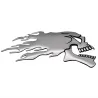 3D chrome ghost skull head - car & motorcycle sticker 2 piecesStickers