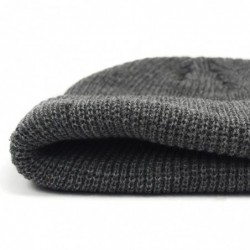 Knitted warm hat - short - ribbed - unisexHats & Caps