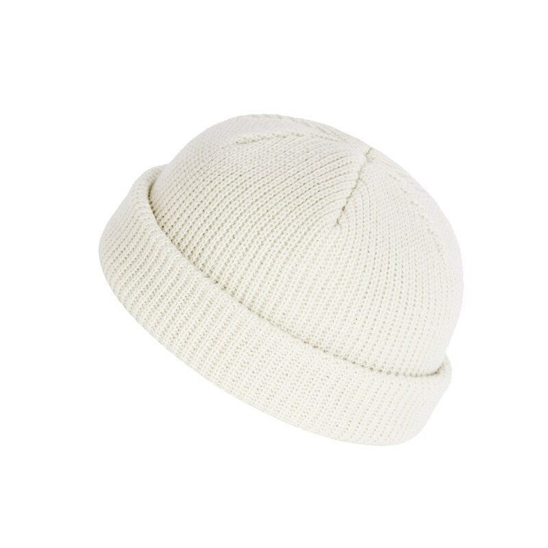 Knitted warm hat - short - ribbed - unisexHats & Caps