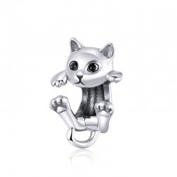 Kleine kitten - hanger / charme voor armband - 925 sterling zilverArmbanden