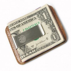 Slim leather wallet - with metal clip - money holderWallets