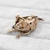 Retro big eyes owl - brooch with crystal decorationsBrooches
