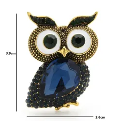 Big eyes owl - crystal broochBrooches