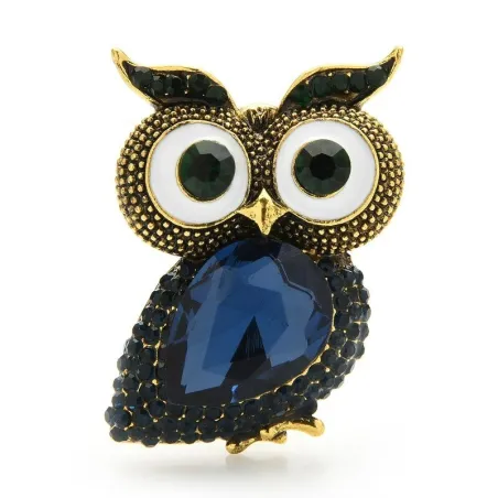 Big eyes owl - crystal broochBrooches