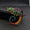 Kristallen kameleon / hagedis - elegante brocheBroches