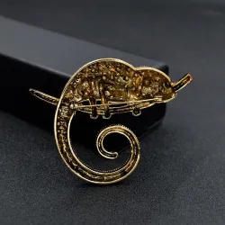 Kristallen kameleon / hagedis - elegante brocheBroches