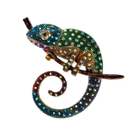 Kristallen kameleon / hagedis - elegante brocheBroches