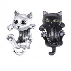 Kleine kitten - hanger / charme voor armband - 925 sterling zilverArmbanden