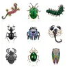 Elegante kristallen broche - lieveheersbeestje / schorpioen / hagedis / gekkoBroches