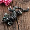 Vintage broche met kristallen hagedisBroches