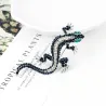Navy crystal lizard - broochBrooches