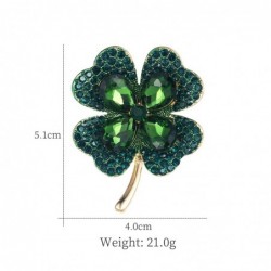 Four leaf clover - crystal broochBrooches