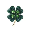 Four leaf clover - crystal broochBrooches