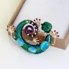 Large blue enamel gecko - crystal broochBrooches