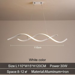 Moderne kroonluchter - plafondlamp - LED - dimbaar - met afstandsbediening - golvend designPlafondverlichting