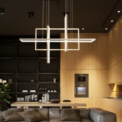 Luxe kroonluchter - plafondlamp - LED - minimalistisch rechthoekig design - 2 / 3 / 4 koppenPlafondverlichting