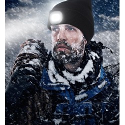 Warm knitted beanie - with LED light - unisexHats & Caps