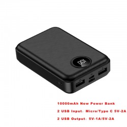 RAXFLY - mini powerbank - draagbare oplader - externe batterij - 10000mah - LEDPowerbanks