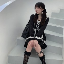 Japanse / gothic / lolita-stijl - vintage mini-jurkJurken