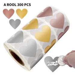 Hartvormige etiketten - krasstickers - 2,5 cm - 300 stuksDecoratie