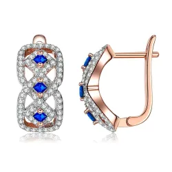 Infinity stijl oorbellen - met blauwe kubieke zirkoonOorbellen